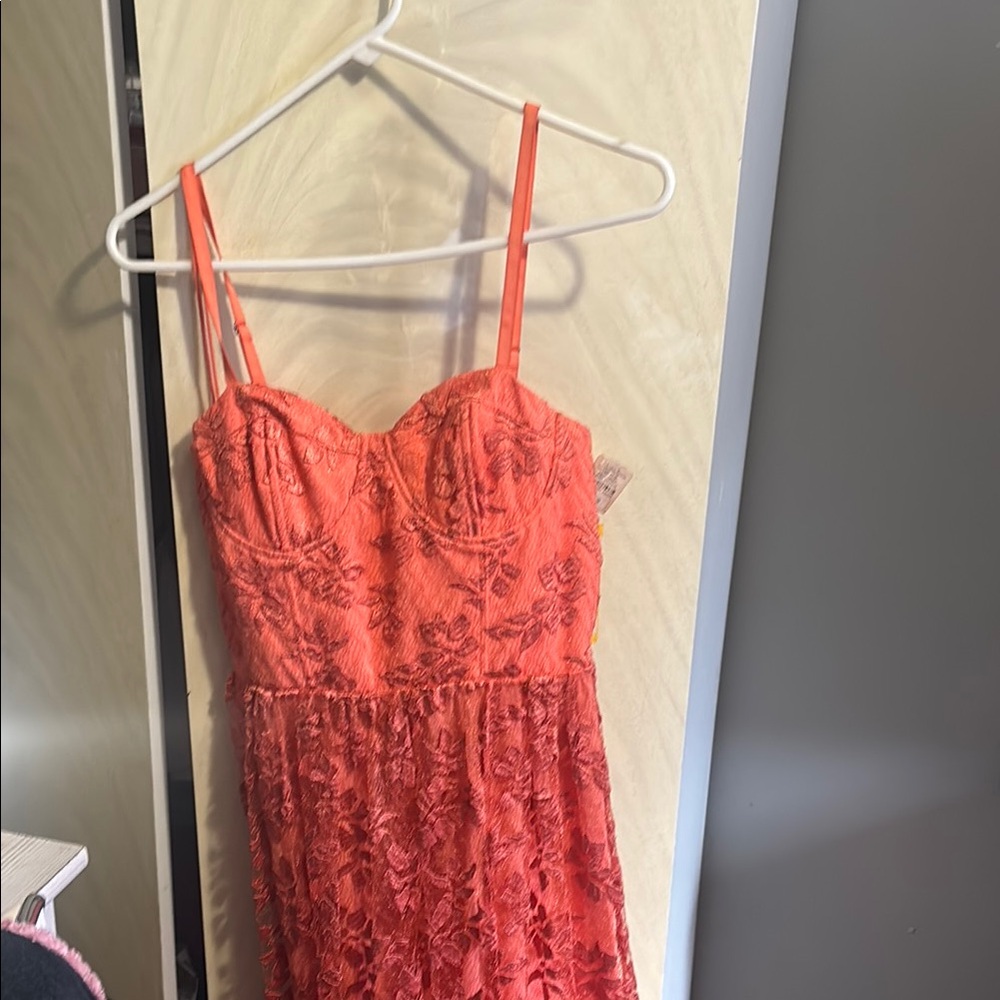 Alice + Olivia Coral Lace Maxi Dress